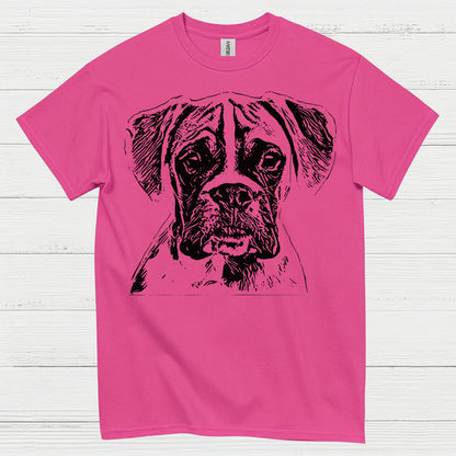Sketch Style Boxer Dog T Shirt