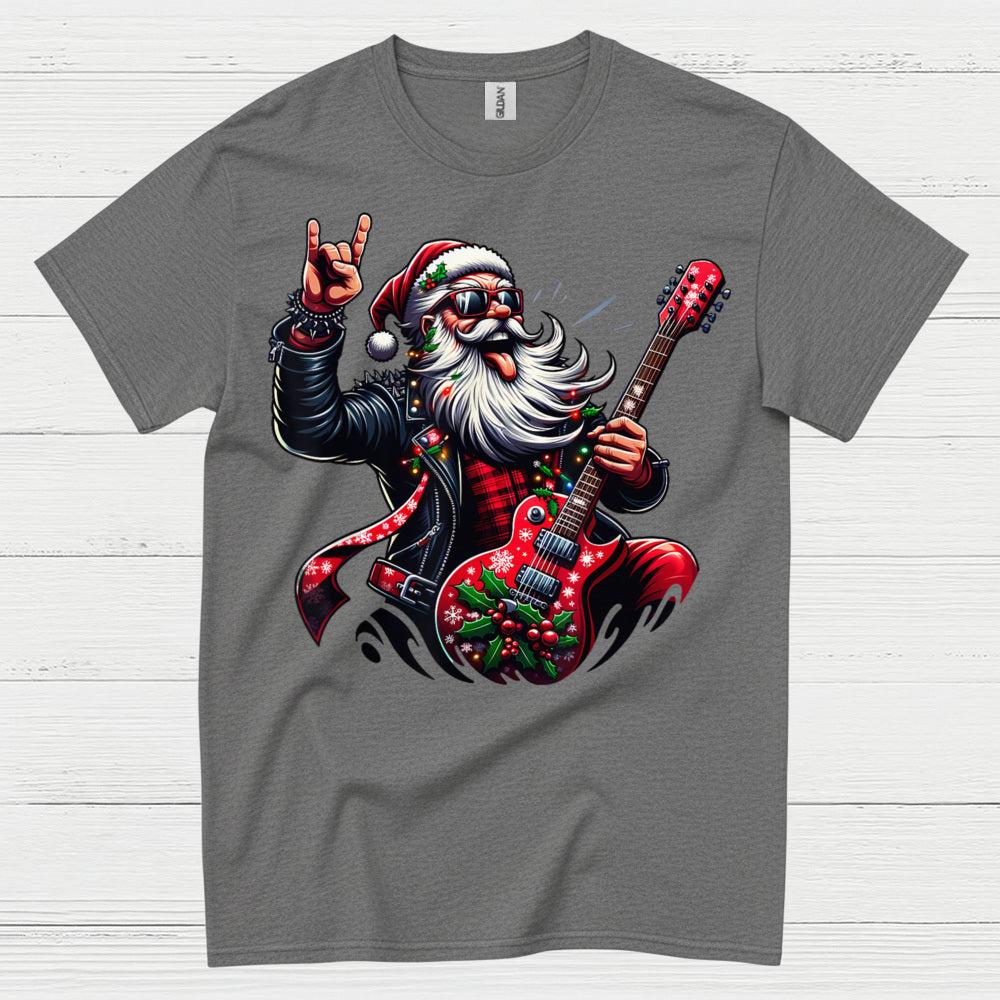 Rocking Santa Guitar T Shirt