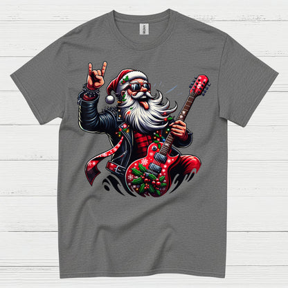 Rocking Santa Guitar T Shirt