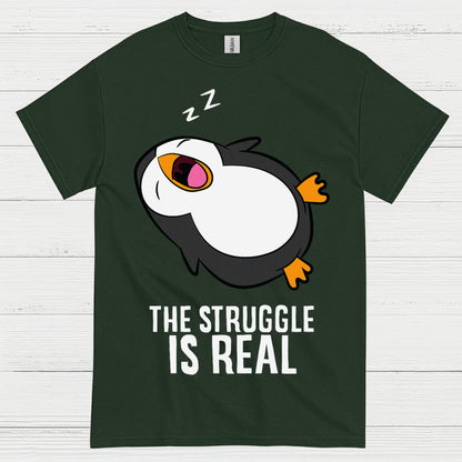 The Struggle Is Real Sleeping Penguin Funny T Shirt