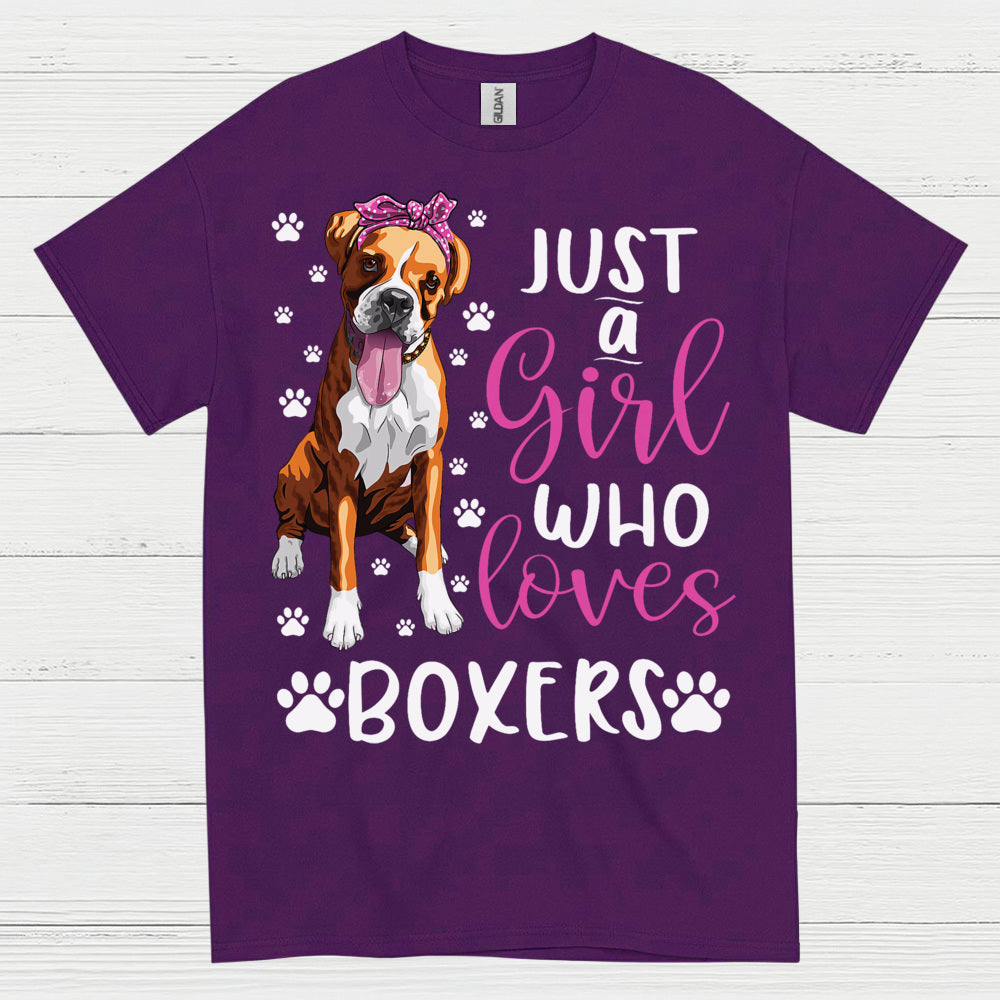 Just A Girl Loves Boxers T Shirt