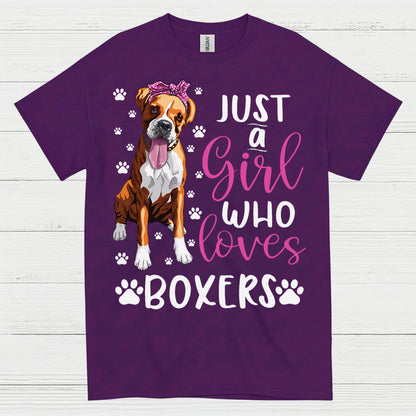 Just A Girl Loves Boxers T Shirt
