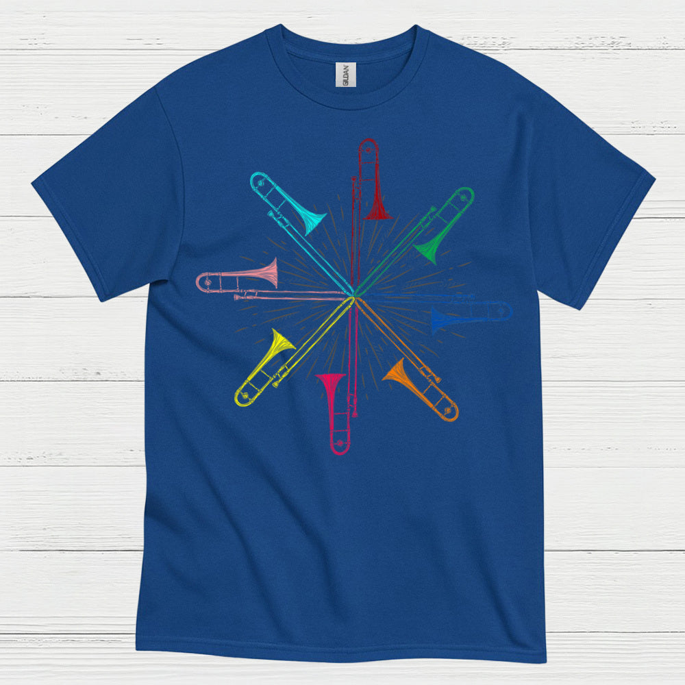 Color Burst Trombone Art T Shirt
