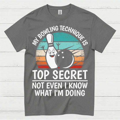 Top Secret Bowling Vintage Funny T Shirt