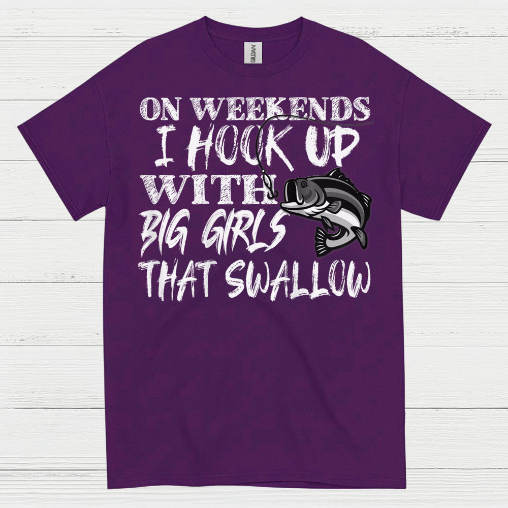 Hook Up With Big Girls Fishing T Shirt