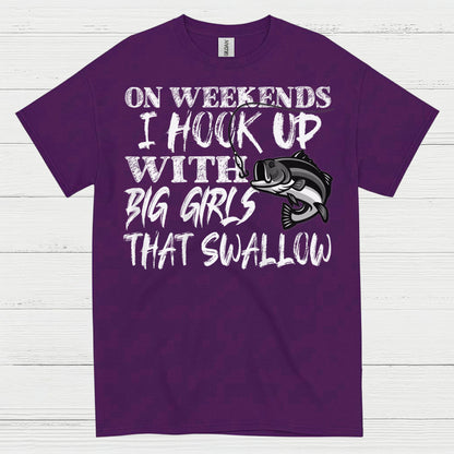 Hook Up With Big Girls Fishing T Shirt