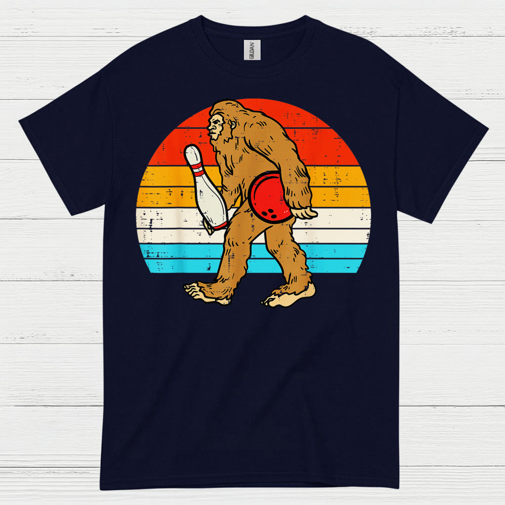 Bowling Bigfoot Retro T Shirt