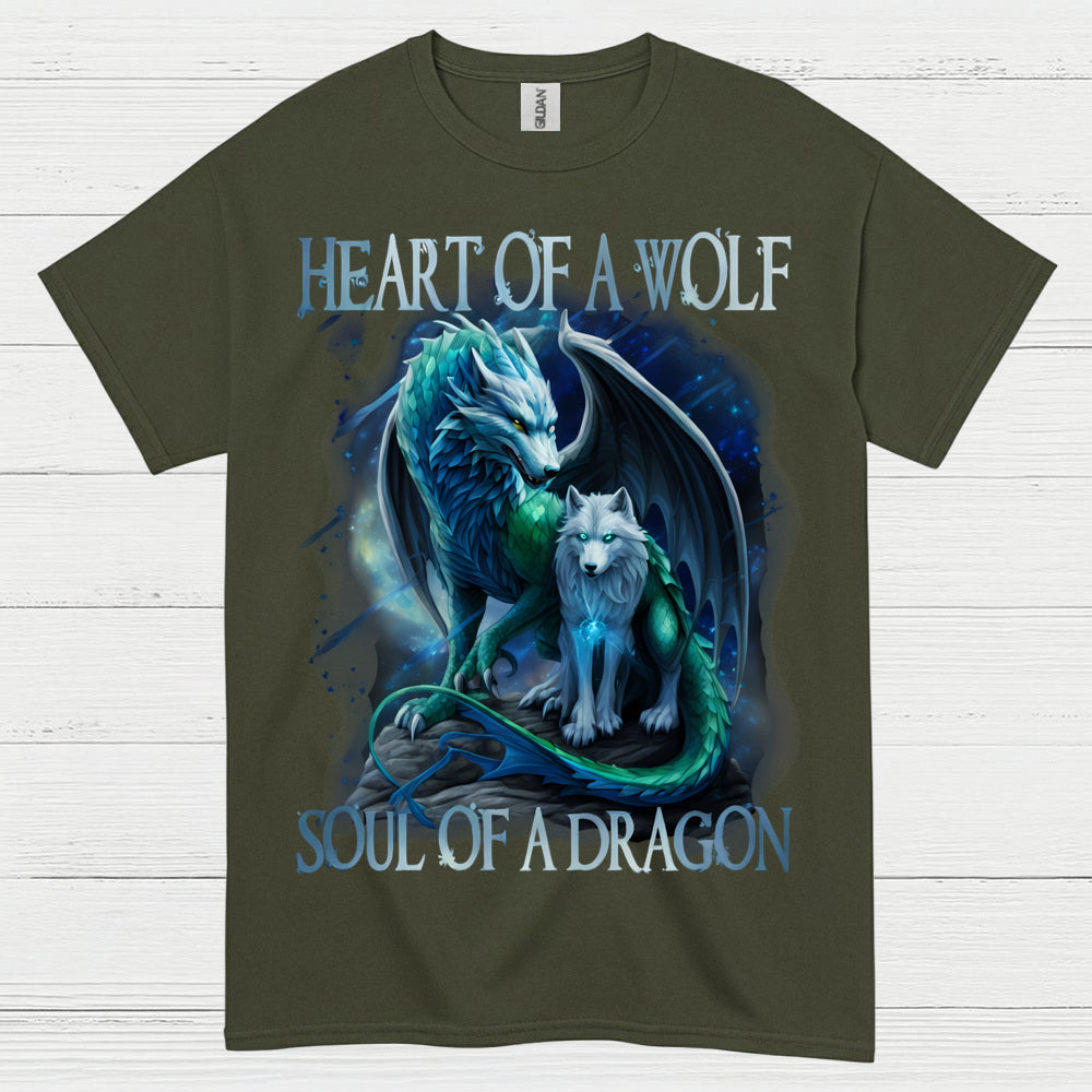 Heart Of A Wolf Soul Of A Dragon T Shirt