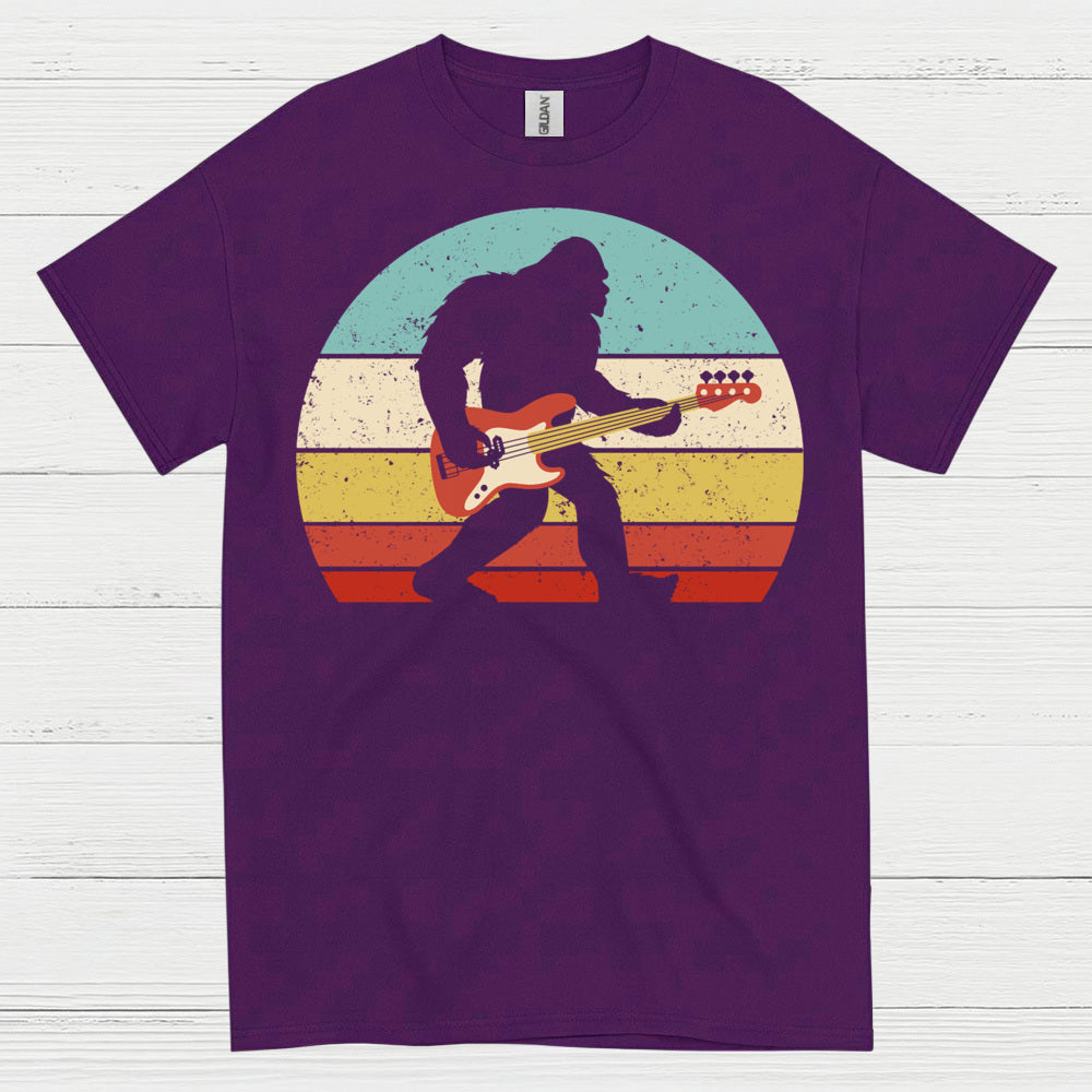 Bigfoot Bass Guitar Retro T Shirt