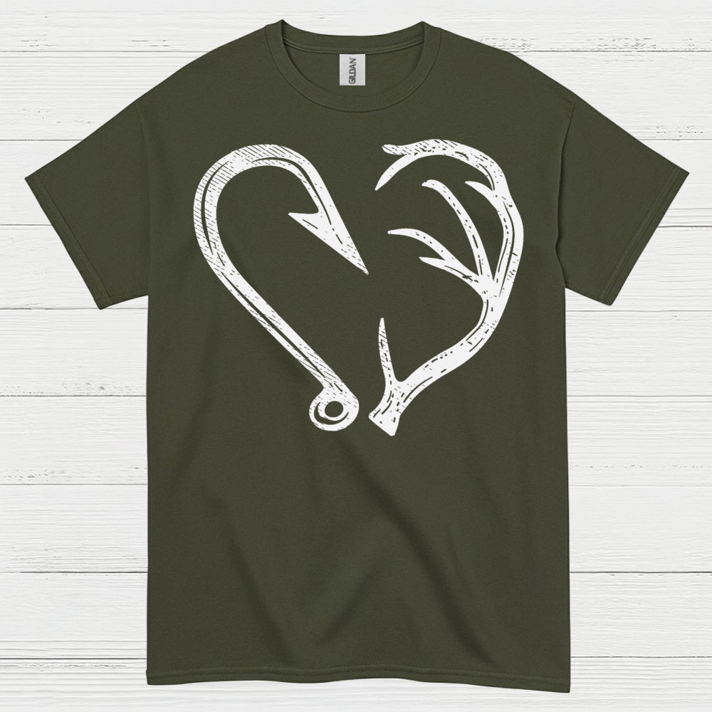 Fishing Hook Heart T Shirt