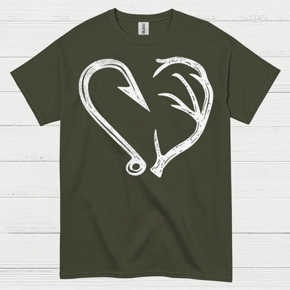 Fishing Hook Heart T Shirt