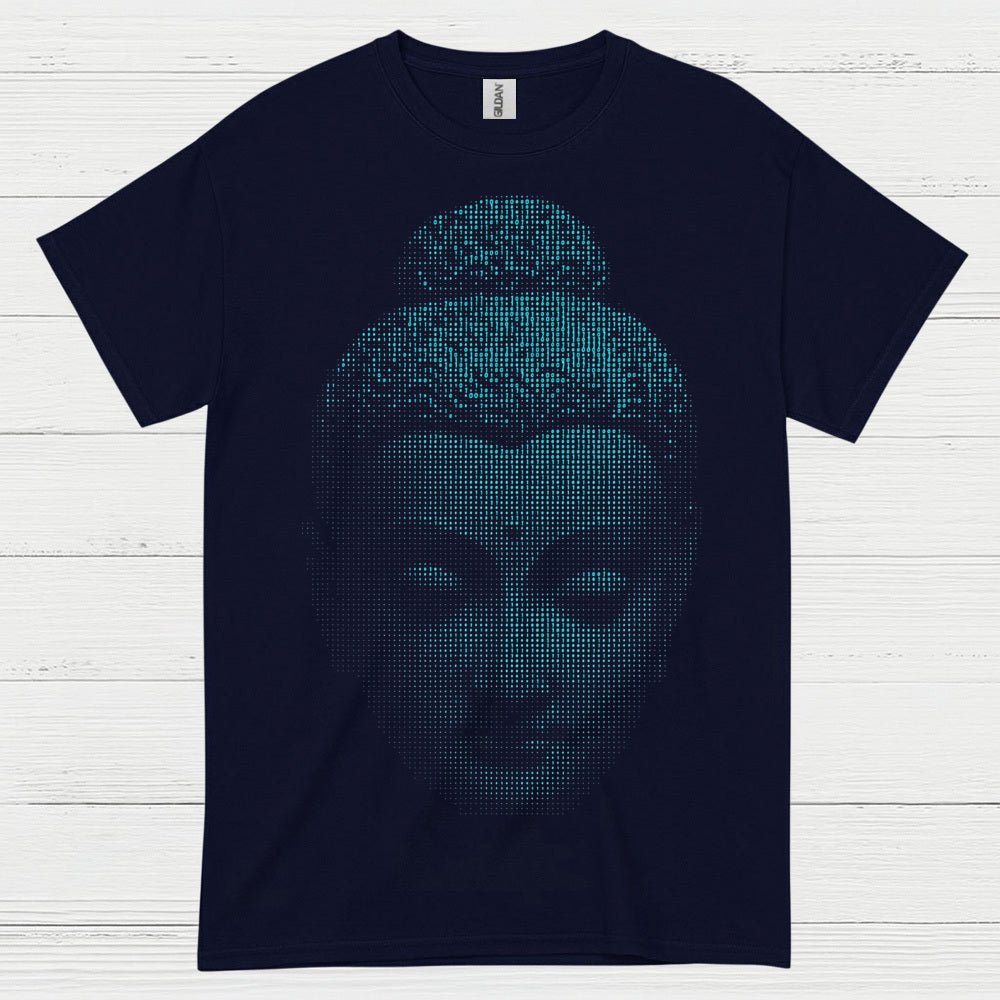 Digital Buddha Face Meditation T Shirt