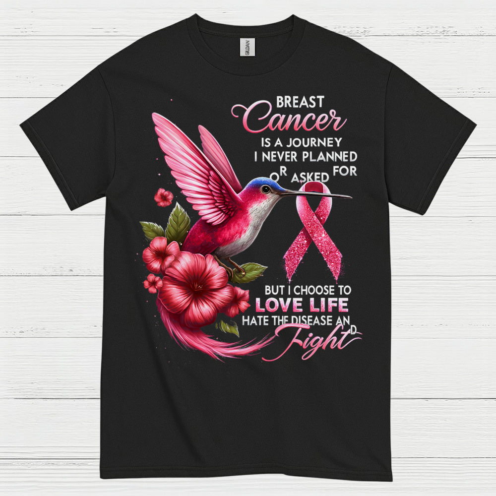 Breast Cancer Journey Inspirational Hummingbird T Shirt