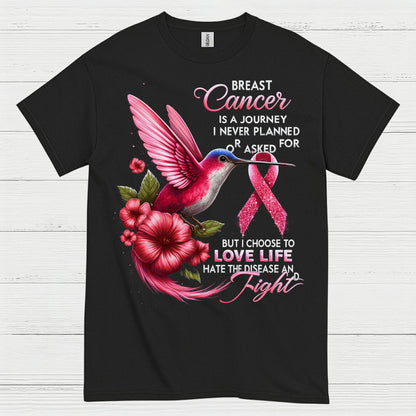 Breast Cancer Journey Inspirational Hummingbird T Shirt