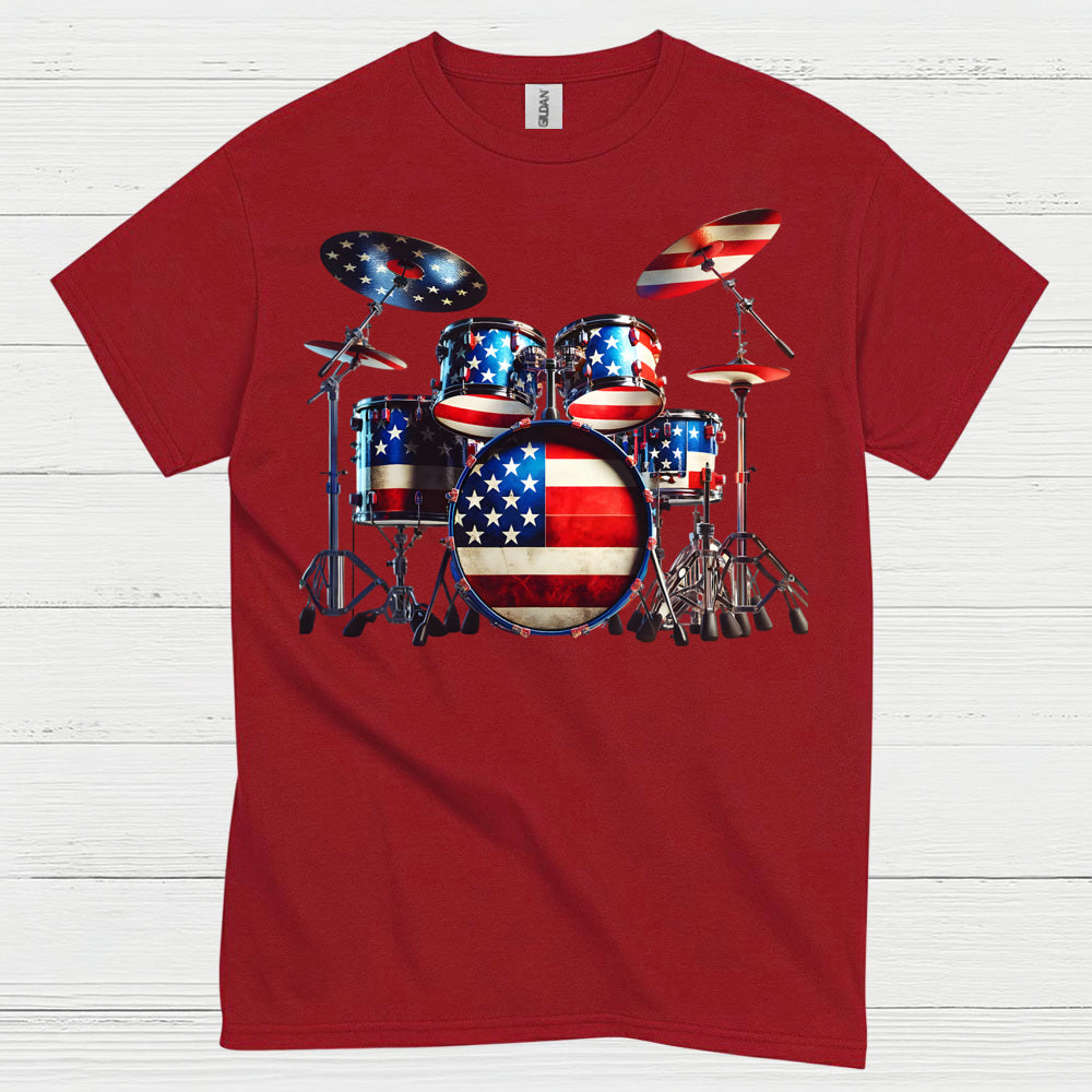 American Flag Drums T Shirt
