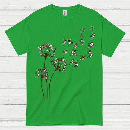 Corgi Dandelion Whimsical Art T Shirt