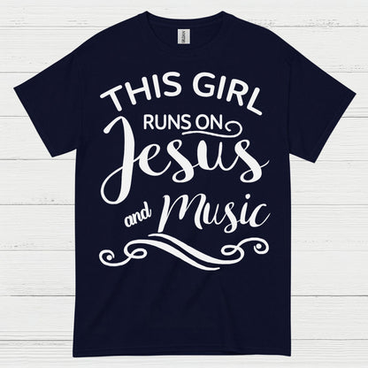 This Girl Runs On Jesus Music T Shirt