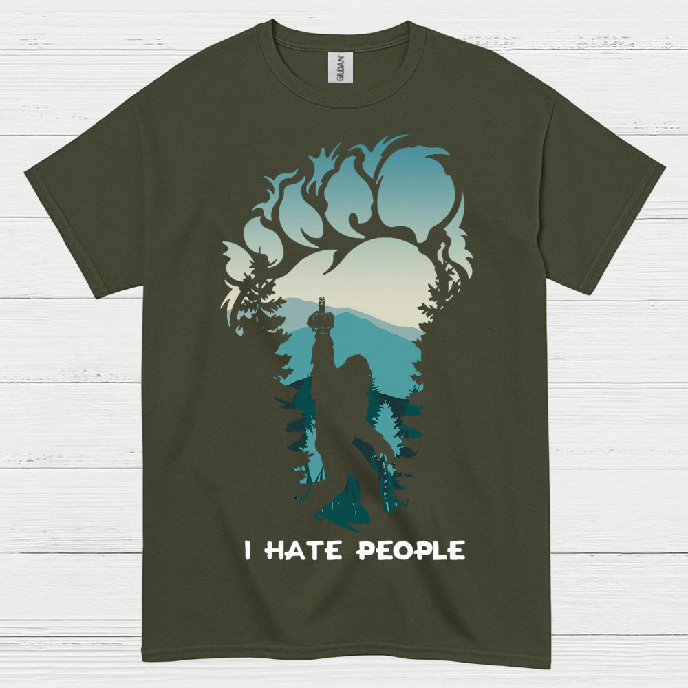I Hate People Bigfoot T Shirt