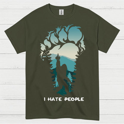 I Hate People Bigfoot T Shirt