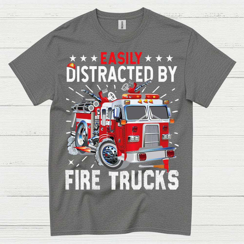 Easily Distracted By Fire Trucks T Shirt