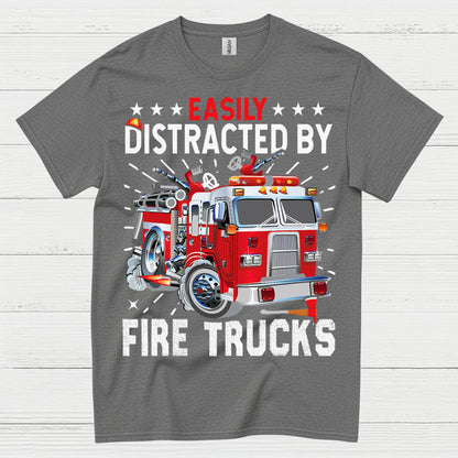 Easily Distracted By Fire Trucks T Shirt