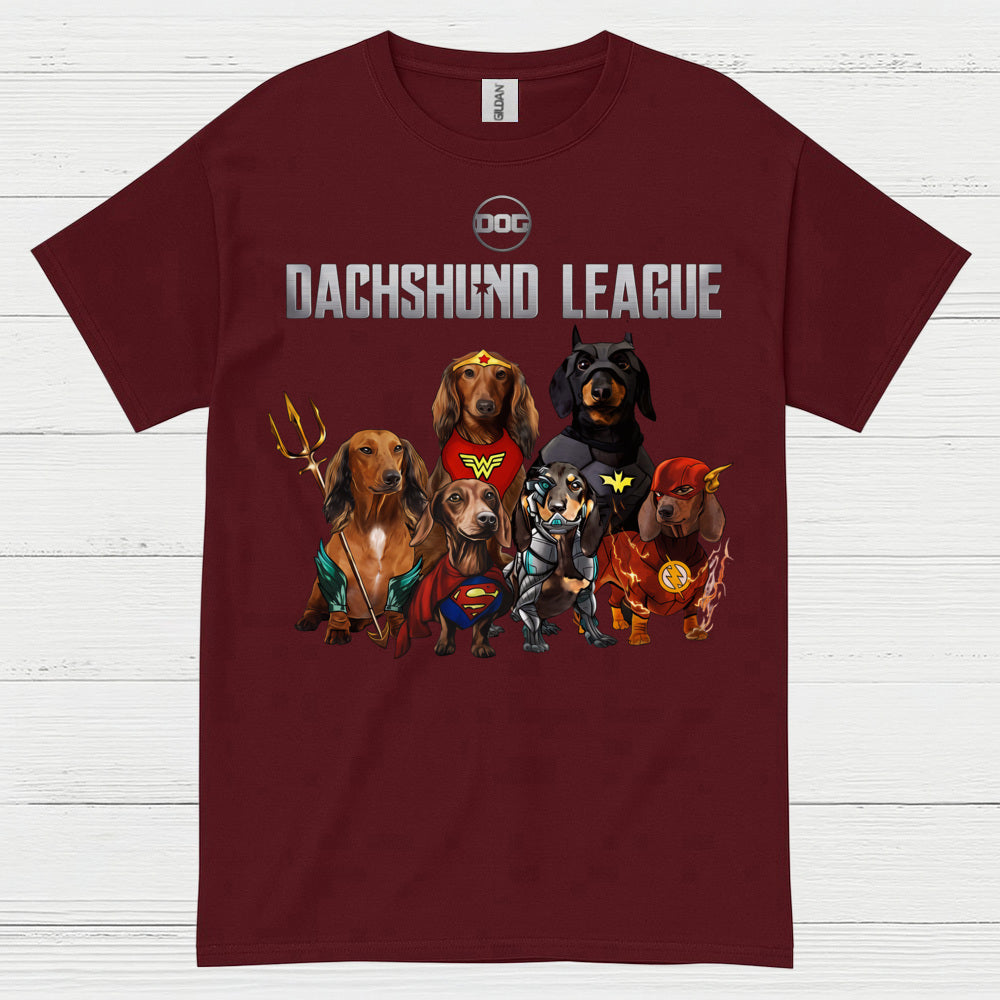 Dachshund League Superhero Team T Shirt