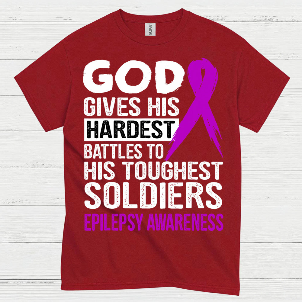 God Gives Toughest Soldiers Epilepsy T Shirt