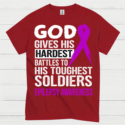 God Gives Toughest Soldiers Epilepsy T Shirt
