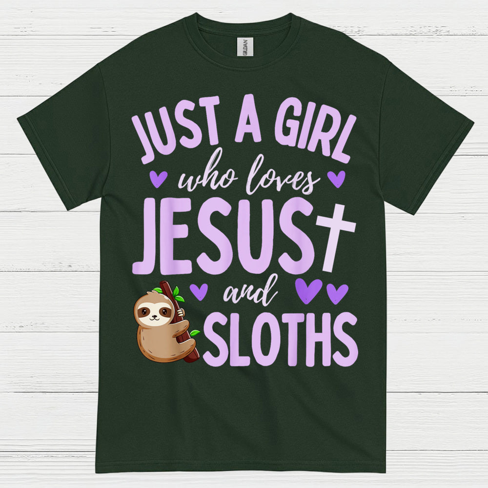 Just A Girl Who Loves Jesus And Sloths T Shirt