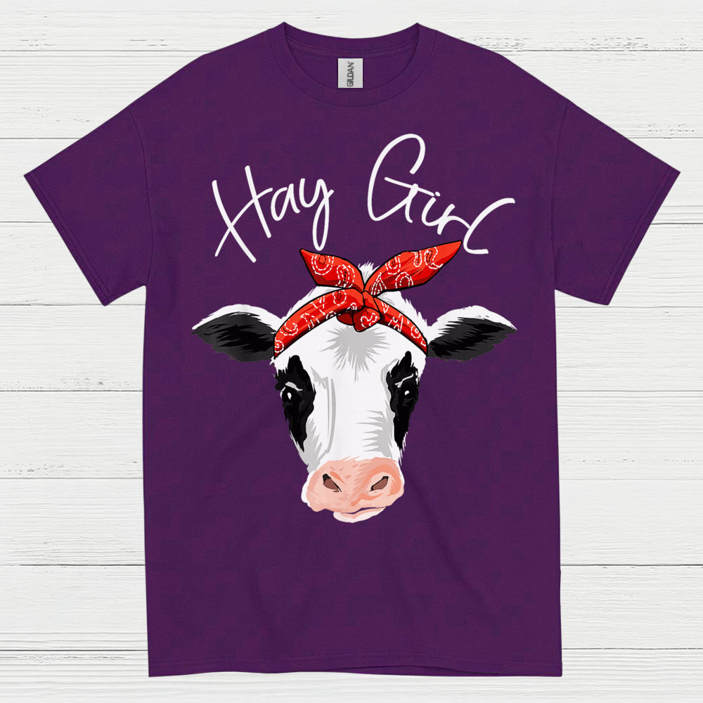 Hay Girl Bandana Cow T Shirt