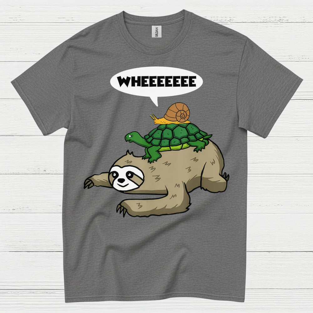 Wheeeee Sloth Turtle Funny T Shirt