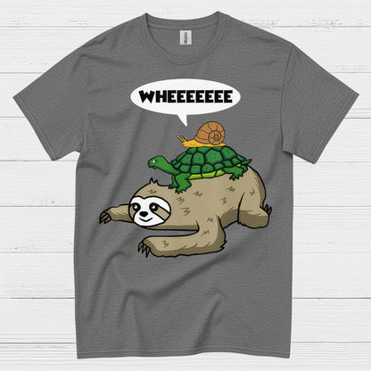 Wheeeee Sloth Turtle Funny T Shirt