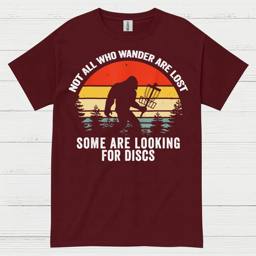 Not All Who Wander Bigfoot Disc Golf T Shirt