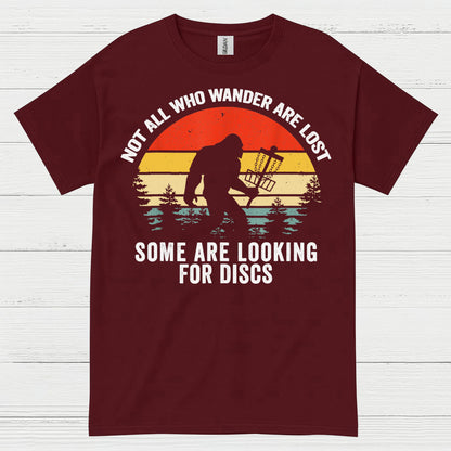 Not All Who Wander Bigfoot Disc Golf T Shirt