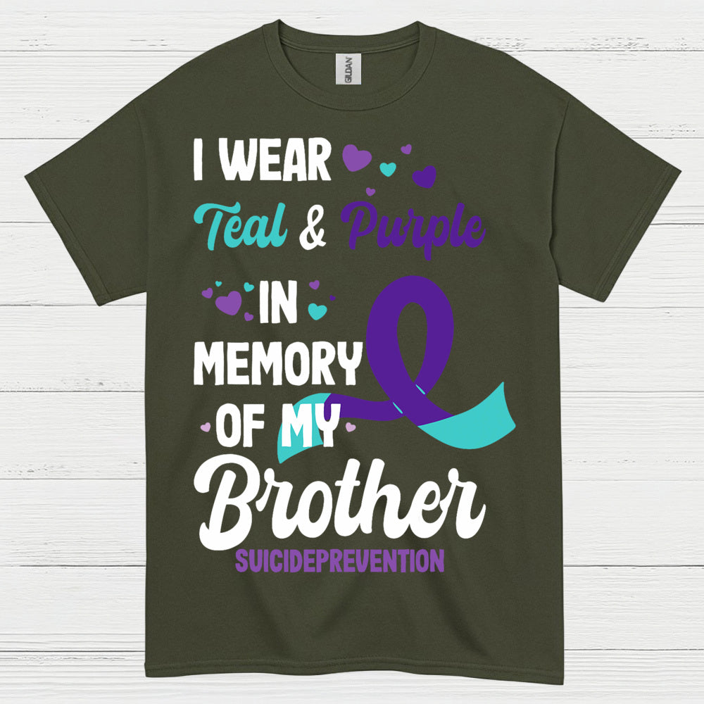Teal Purple Brother Memorial Awareness T Shirt
