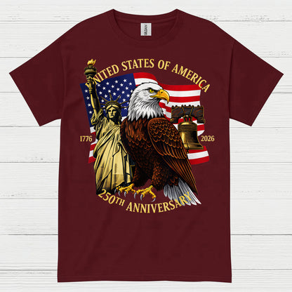 250th Anniversary USA Eagle Patriotic Freedom T Shirt