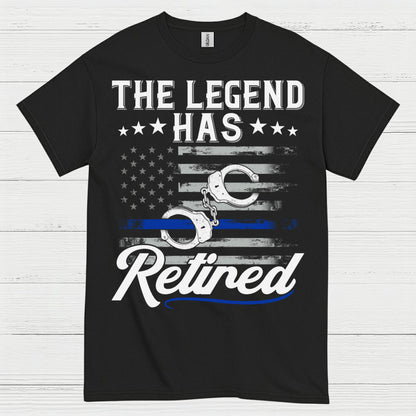 Retired Police Legend Thin Blue Line T Shirt