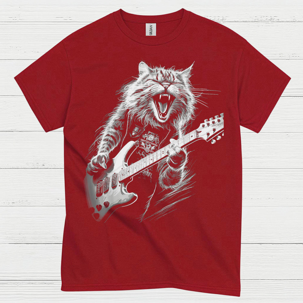 Rocking Cat Guitar T Shirt