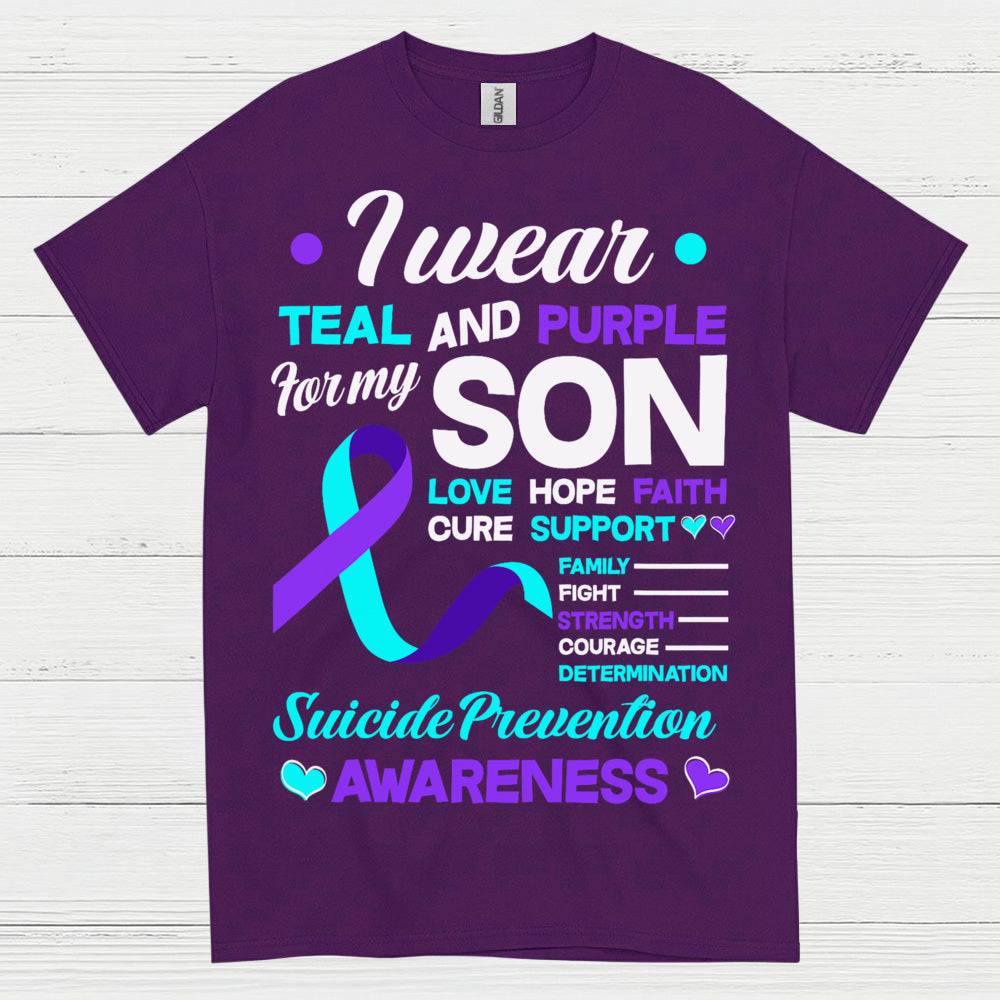 I Wear Teal Purple For My Son T Shirt