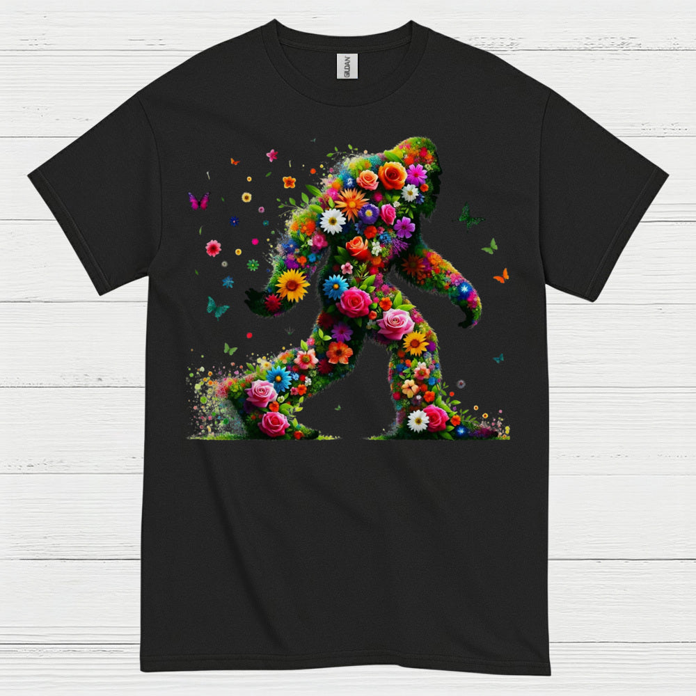 Floral Bigfoot Art T Shirt