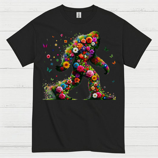 Floral Bigfoot Art T Shirt