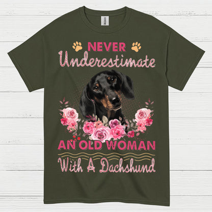 My Heart Belongs To My An Old Woman With A Dachshund T Shirt