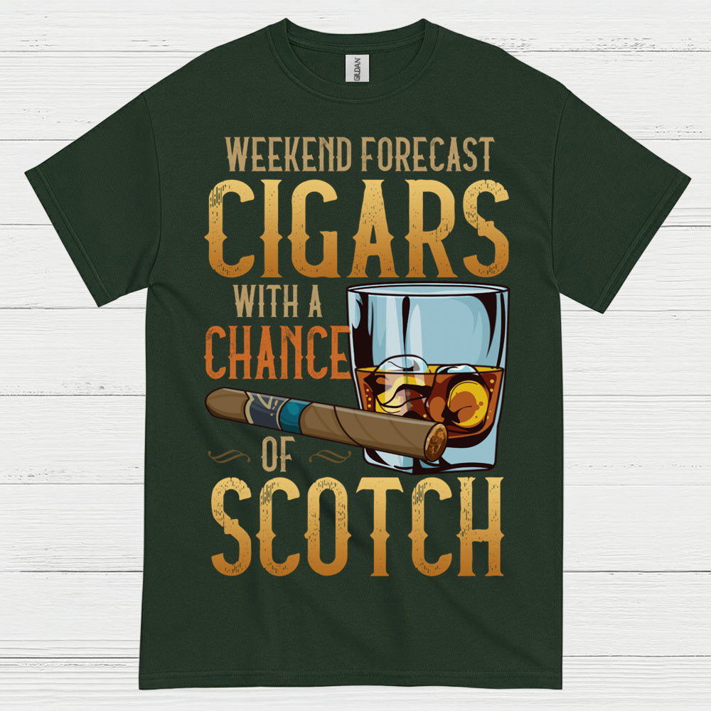 Weekend Forecast Cigars And Scotch T Shirt