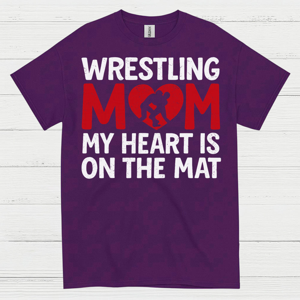 Wrestling Mom Heart On The Mat T Shirt