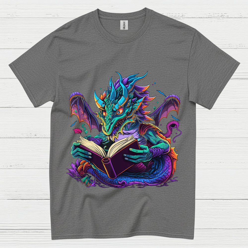 Colorful Reading Dragon T Shirt