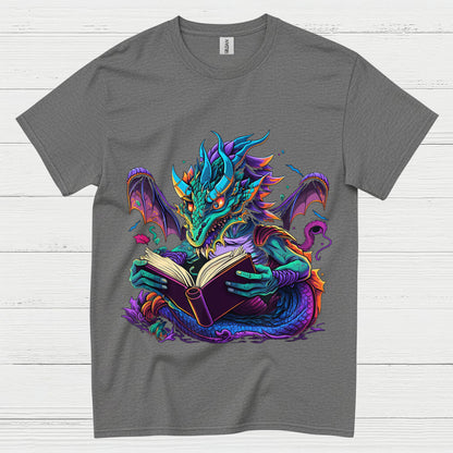 Colorful Reading Dragon T Shirt