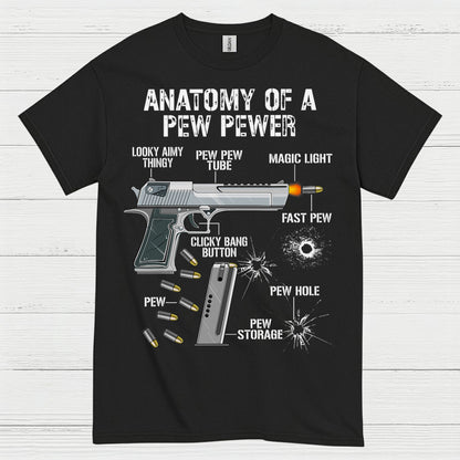 Anatomy Of A Pew Pewer Funny Gun T Shirt