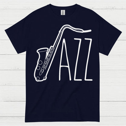 Jazz Saxophone Minimal Line Art T Shirt
