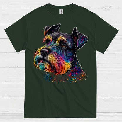 Colorful Schnauzer Art Dog Lover T Shirt
