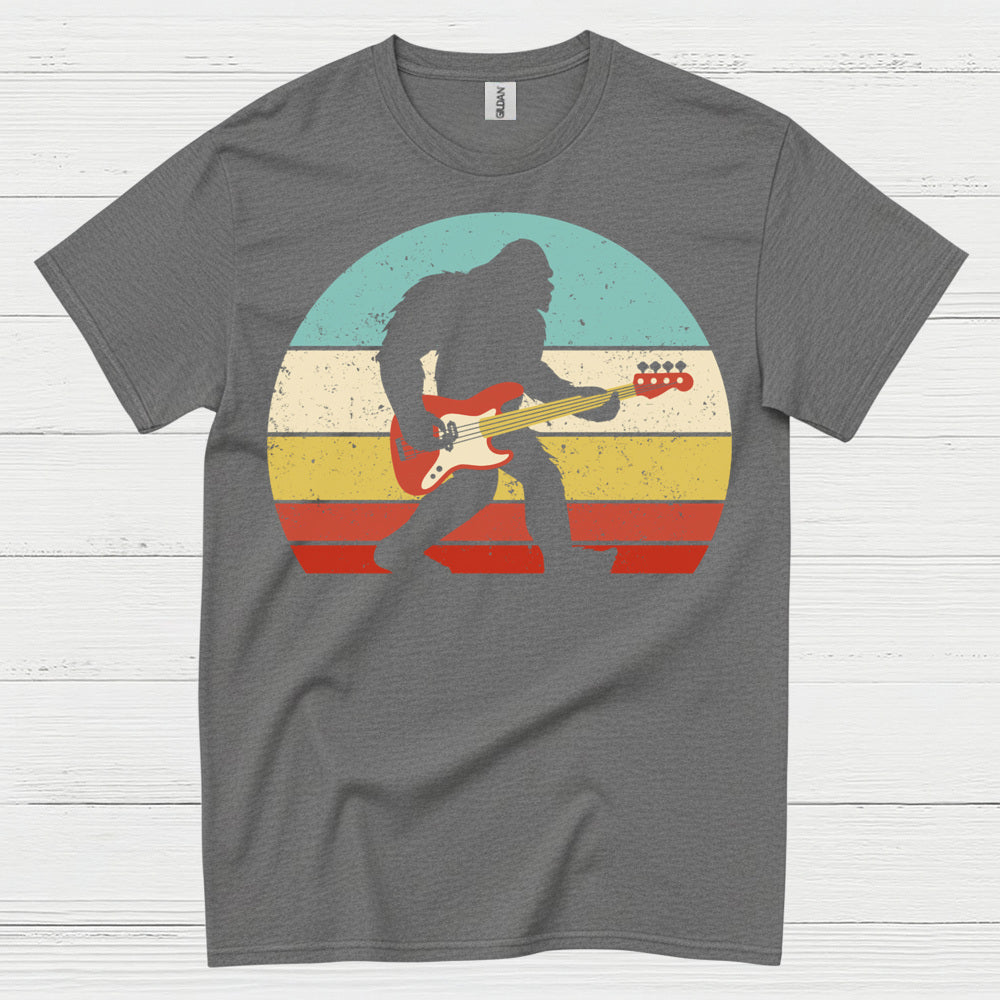 Bigfoot Bass Guitar Retro T Shirt